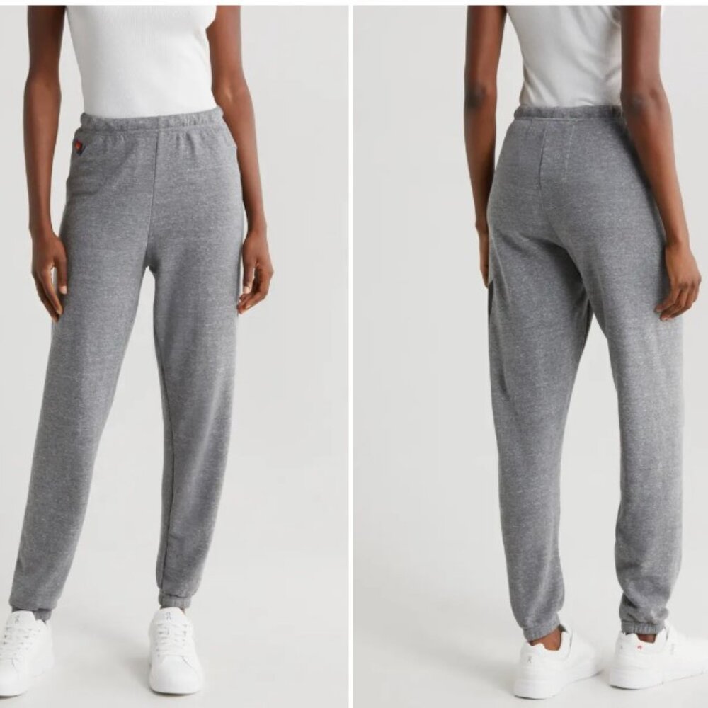 Aviator Nation Kids Heather Gray Fleece Joggers with Signature Patch